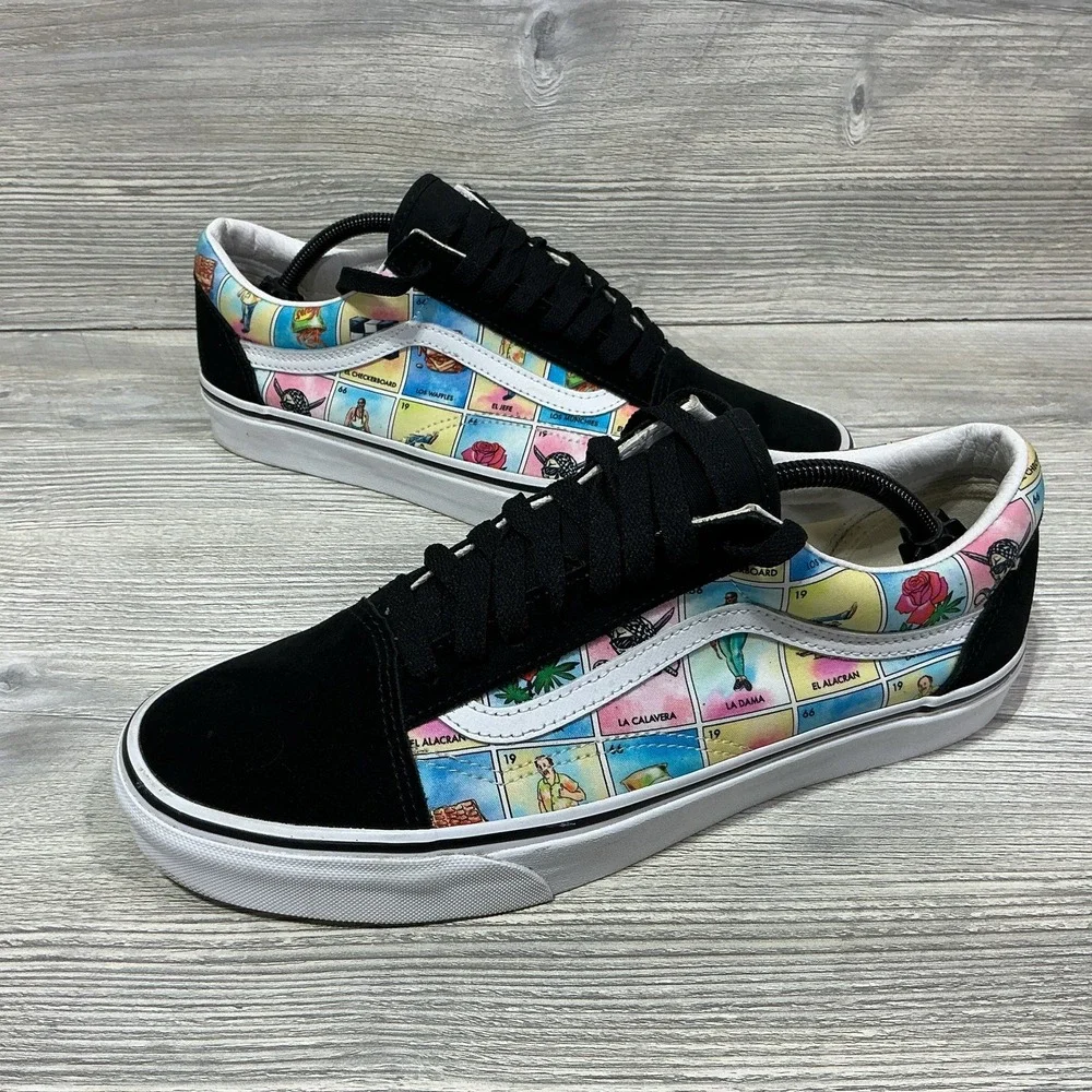 Vans Old Skool LOTERIA Special Edition Shoes Mens 11.5 Black Suede MultiColored